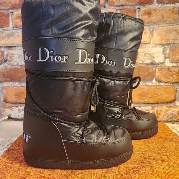Vintage Y2K Christian Dior Moon Snow Boots by John Galliano Black EU 35-37 US 7 - Picture 3 of 11